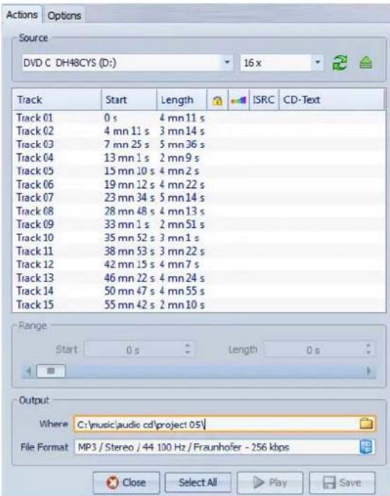 STEINBERG Wavelab 8.5 - Onglet Actions - 1