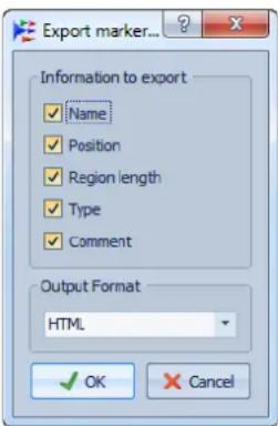 STEINBERG Wavelab 8.5 - Boîte de dialogue Exporter la liste des marqueurs au format texte - 1