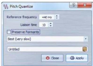 STEINBERG Wavelab 8.5 - Boîte de dialogue Quantification de la hauteur - 1