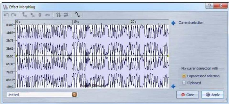 STEINBERG Wavelab 8.5 - Boîte de dialogue Métamorphose d'effet - 1