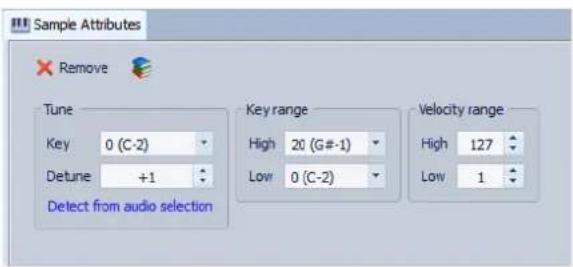 STEINBERG Wavelab 8.5 - Fenêtre Attributes des Échantillons - 1