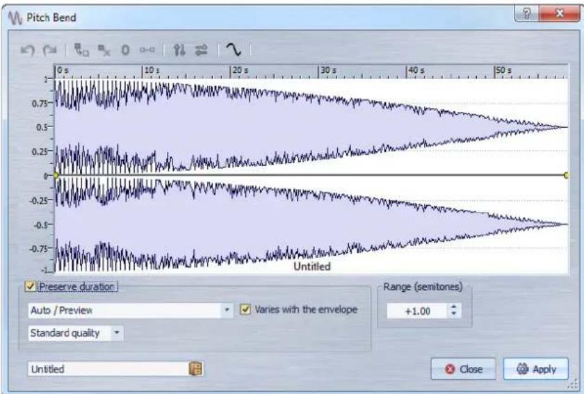 STEINBERG Wavelab 8.5 - Boîte de dialogue Pitch Bend - 1
