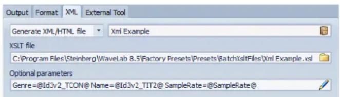 STEINBERG Wavelab 8.5 - Sortie XML - 1