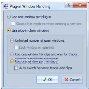 STEINBERG Wavelab 8.5 - Boîte de dialogue Gestion des fenêtres de plug-in - 1