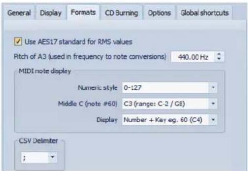 STEINBERG Wavelab 8.5 - Onglet Formats - 1