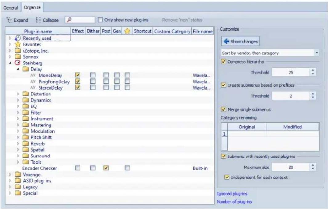 STEINBERG Wavelab 8.5 - Onglet Organiser - 1