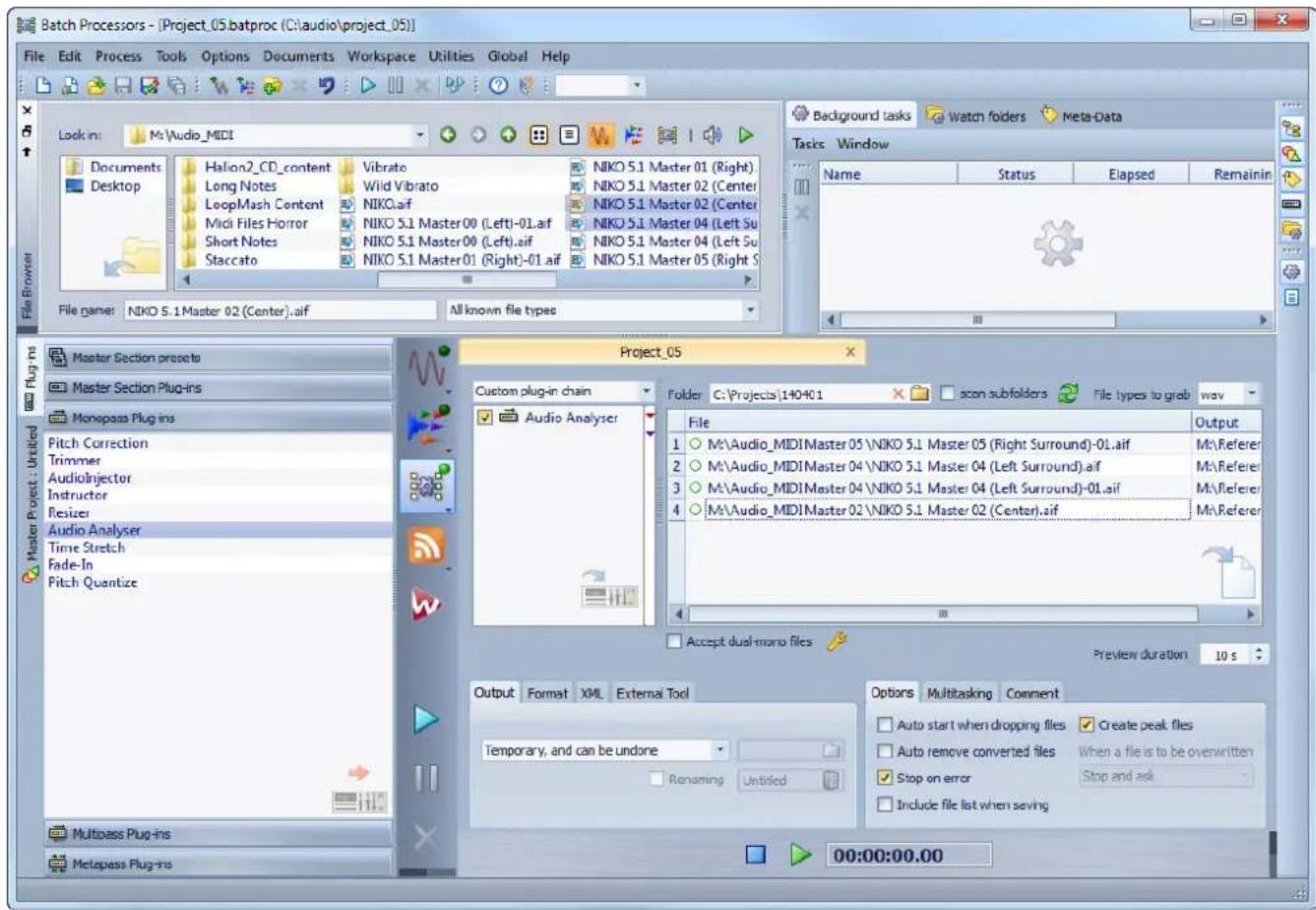 STEINBERG Wavelab 8.5 - Présentation de l'espace de travail Traitements par lots - 1