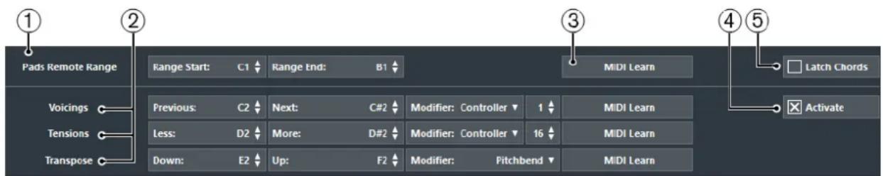 STEINBERG Cubase Pro 9.5 - Plage de télécommande des pads - 1