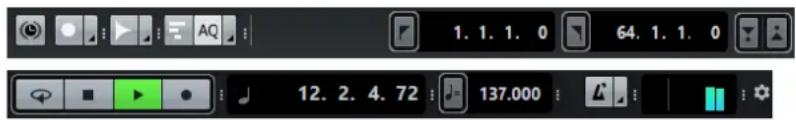 STEINBERG Cubase Pro 9.5 - Sections de Transport - 1