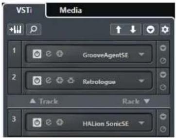 STEINBERG Cubase Pro 9.5 - Rack VSTi dans la zone droite - 1