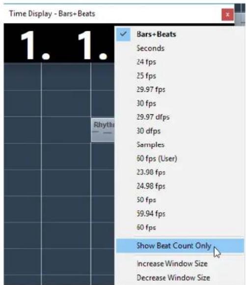 STEINBERG Cubase Pro 9.5 - Fenêtre Affichage temps - 2