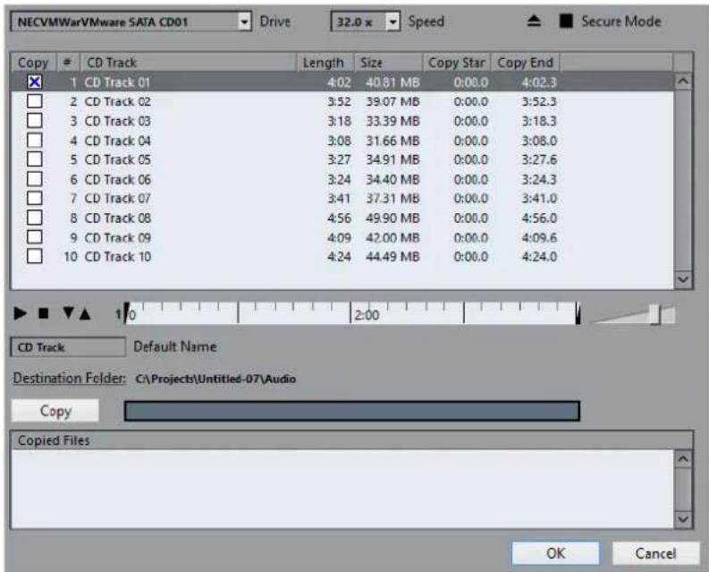 STEINBERG Cubase Pro 9.5 - Importer à partir d'un CD audio - 1