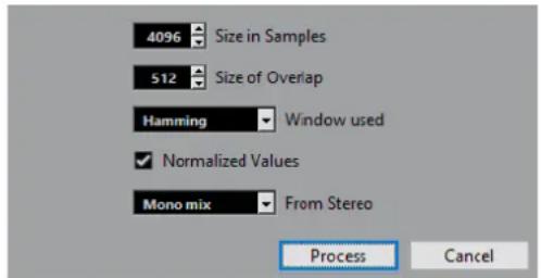 STEINBERG Cubase Pro 9.5 - Paramètres de l'Analyse de spectre - 1
