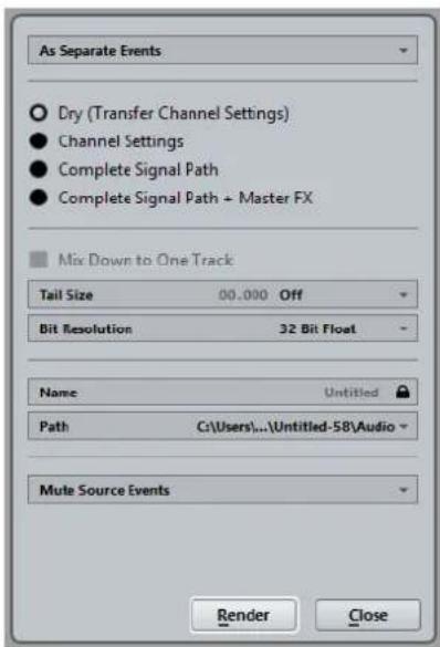 STEINBERG Cubase Pro 9.5 - Rendre la sélection - 1