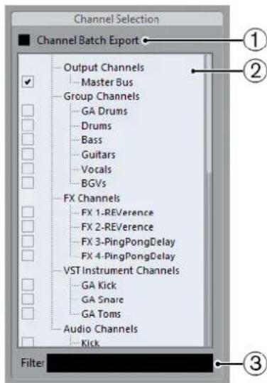 STEINBERG Cubase Pro 9.5 - Selection de canal - 1