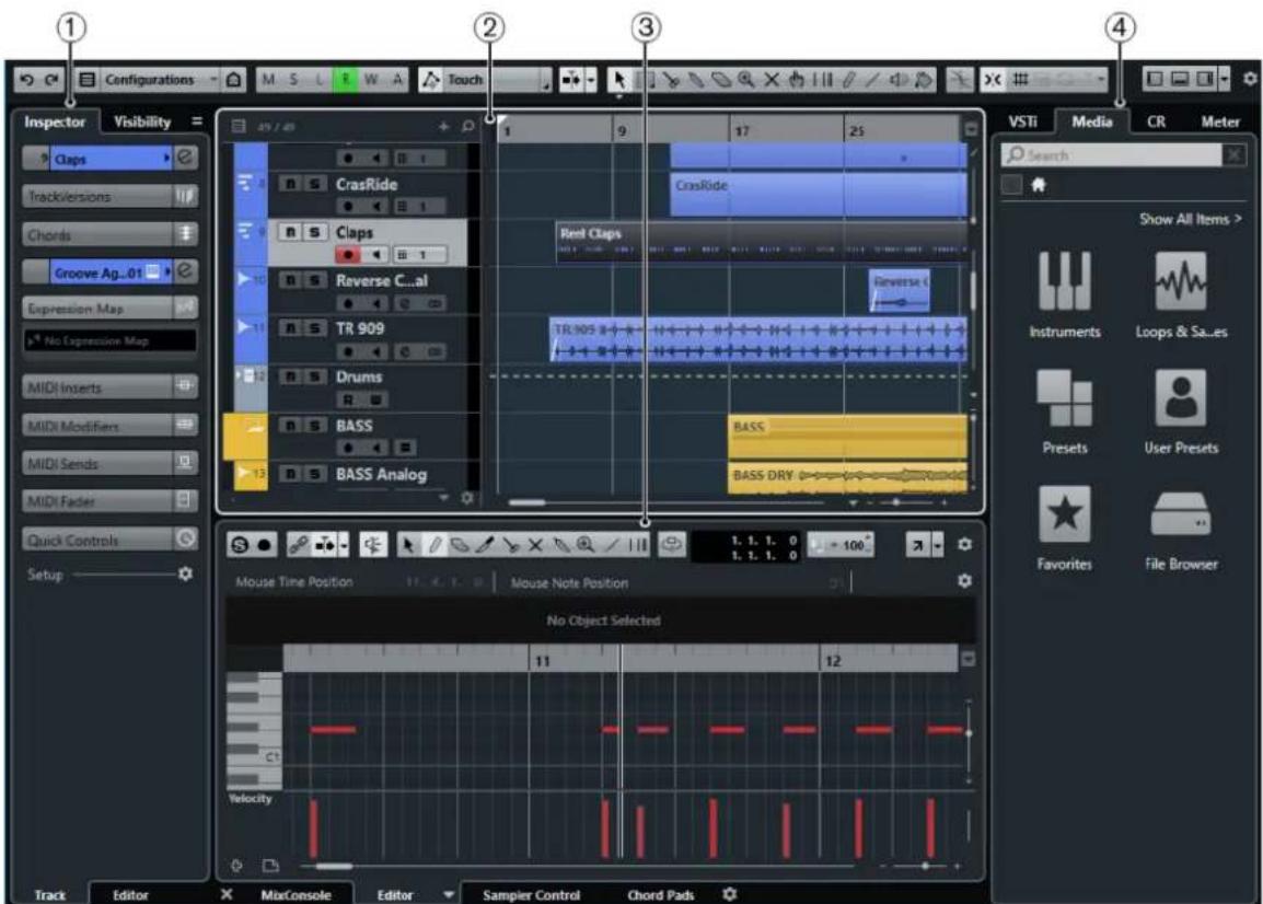 STEINBERG Cubase Pro 9.5 - Fenêtre de projet - 1
