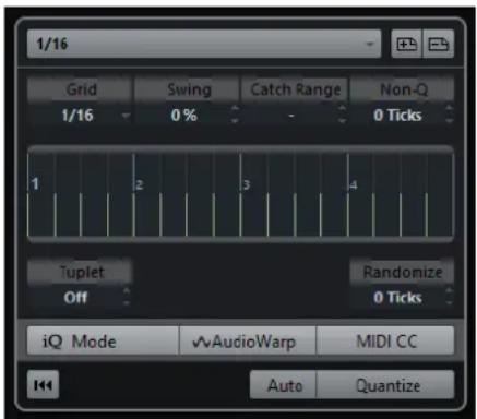 STEINBERG Cubase Pro 9.5 - Panneau de quantification - 1