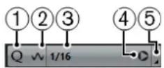 STEINBERG Cubase Pro 9.5 - Fonctions de quantification de la barre d'outils de la fenêtre Projet - 1
