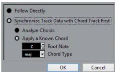 STEINBERG Cubase Pro 9.5 - Boîte de dialogue Suivre piste d'Accords - 1