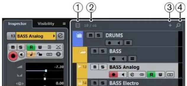 STEINBERG Cubase Pro 9.5 - Contrôles de piste globaux - 1