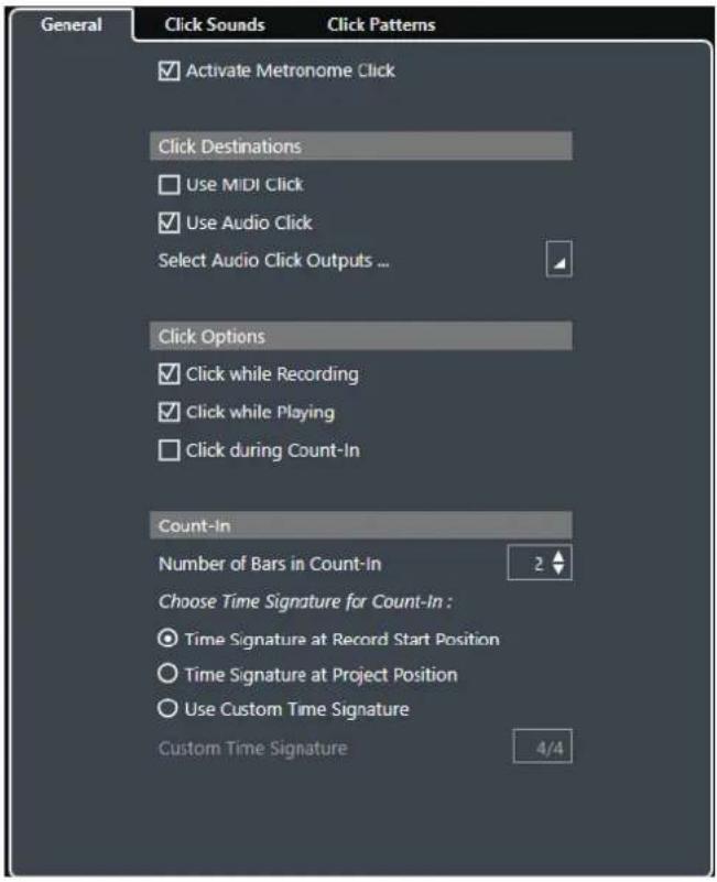 STEINBERG Cubase Pro 9.5 - Configuration du métronome - 1