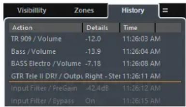 STEINBERG Cubase Pro 9.5 - Onglet Historique - 1