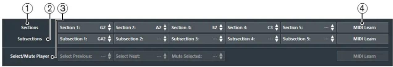 STEINBERG Cubase Pro 9.5 - Plage de télécommande des sections - 1