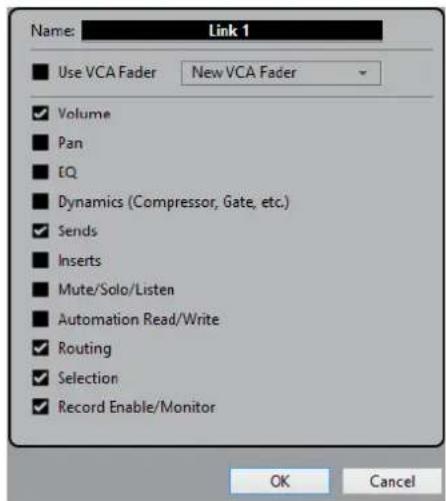 STEINBERG Cubase Pro 9.5 - Paramètres du Groupe de liaison (Cubase Pro uniquement) - 1