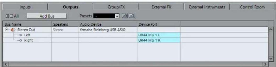 STEINBERG Cubase Pro 9.5 - Onglets entrée/sorting - 1