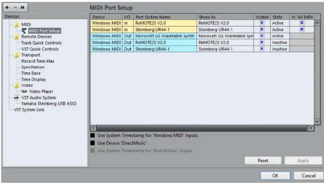 STEINBERG Cubase Pro 9.5 - Configuration des ports MIDI - 1