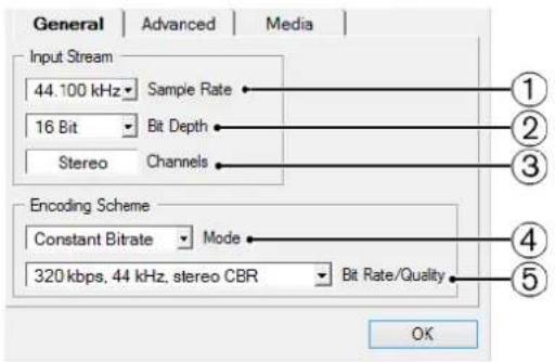 STEINBERG Cubase Pro 9.5 - Paramètres des fichiers Windows Media Audio - Général - 1