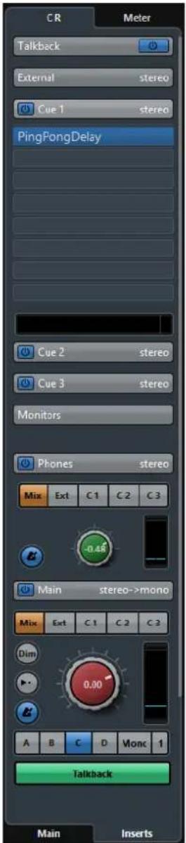 STEINBERG Cubase Pro 9.5 - Control Room - Onglet Inserts - 1