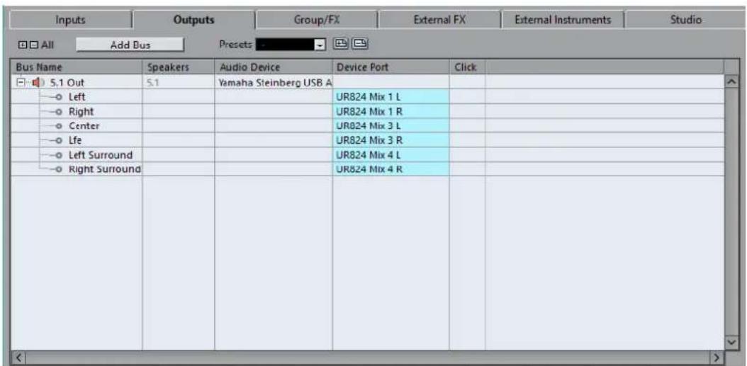 STEINBERG Cubase Pro 9.5 - Configuration du bus de sortie - 1