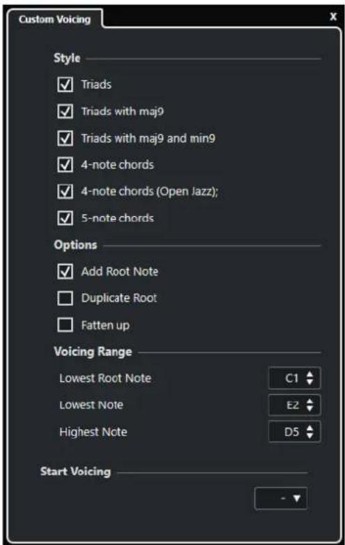 STEINBERG Cubase AI 10 - Panneau Voicing personnalisé - 1