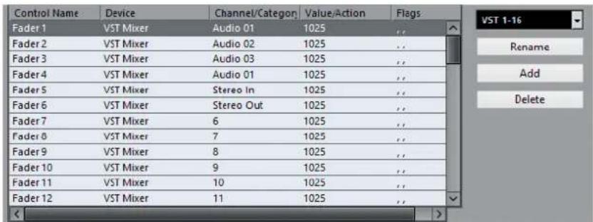 STEINBERG Cubase AI 10 - Section d'assignation des commandes de Cubase - 1