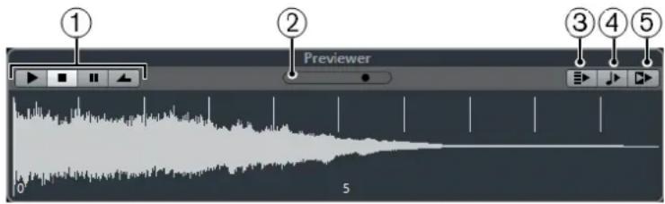 STEINBERG Cubase AI 10 - Pré-écoute de fichiers audio - 1