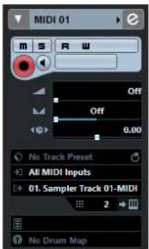 STEINBERG Cubase AI 10 - Inspecteur des pistes MIDI - 1