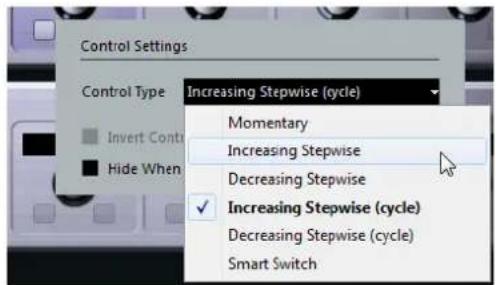 STEINBERG Cubase AI 10 - Configuration des types de contrôles pour les commutateurs - 1