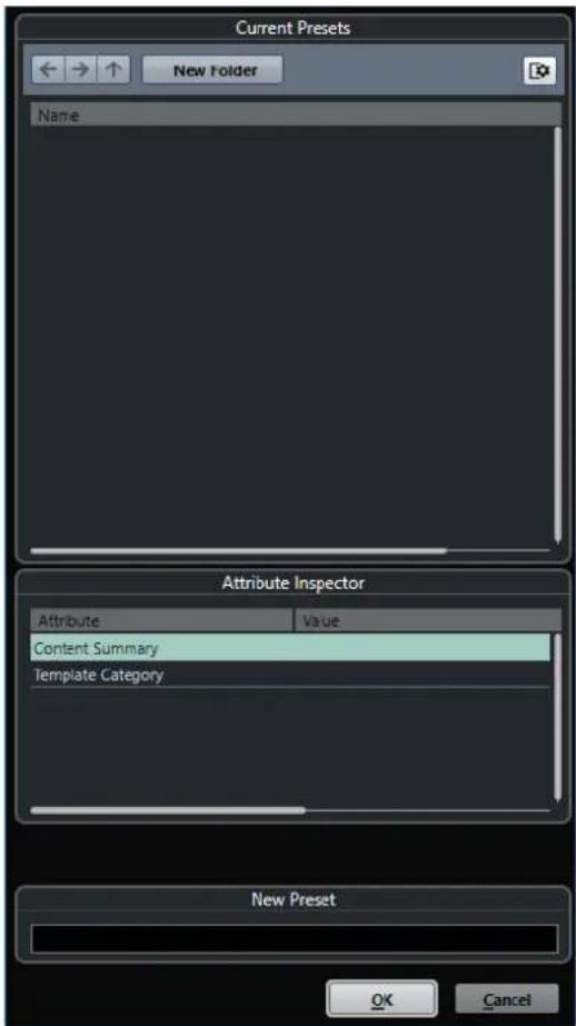 STEINBERG Cubase AI 10 - Boîte de dialogue Enregistrer comme modèle - 1