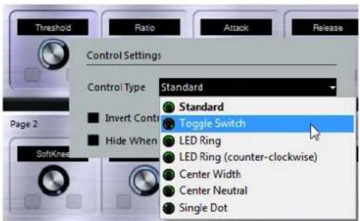 STEINBERG Cubase AI 10 - Configuration des types de contrôles pour les potentiomètres - 1