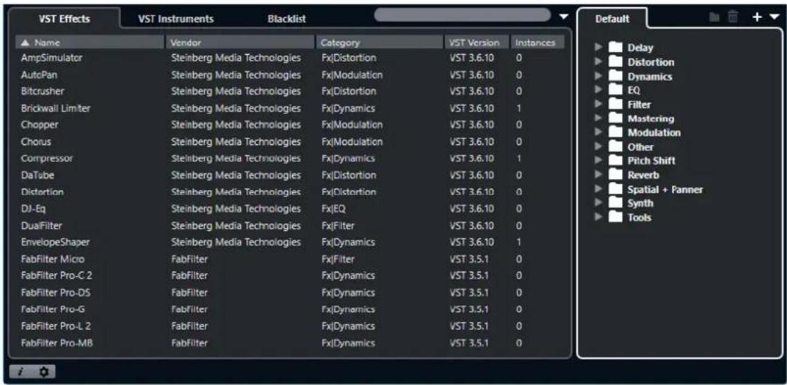 STEINBERG Cubase AI 10 - Fenêtre Gestionnaire de plug-ins VST - 1