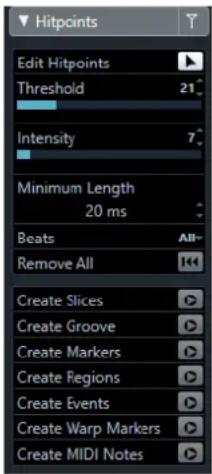 STEINBERG Cubase AI 10 - Filtres de repères de la section Repères - 1
