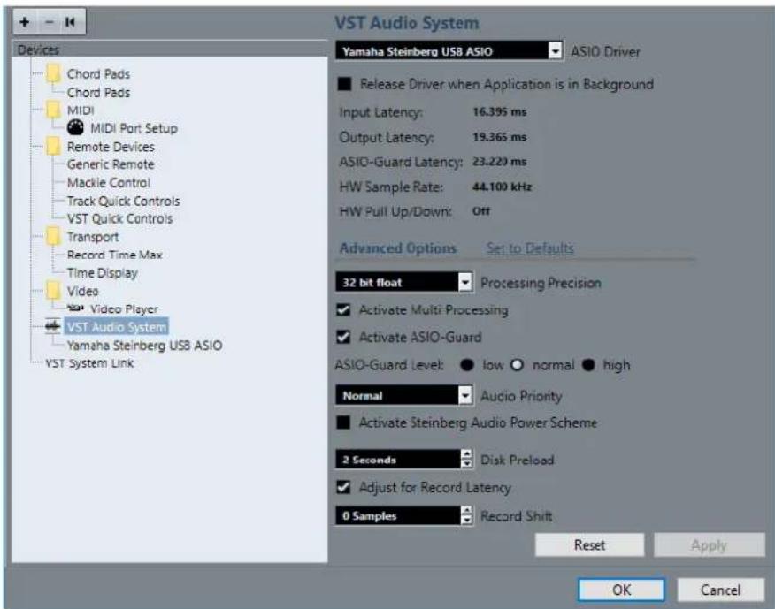 STEINBERG Cubase AI 10 - Page Système audio VST - 1