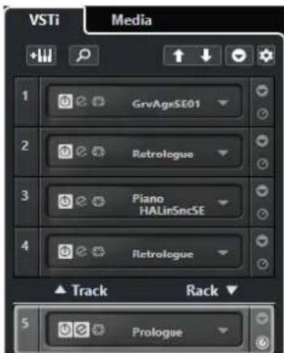 STEINBERG Cubase AI 10 - Rack VSTi dans la zone droite (non compris dans Cubase LE) - 1