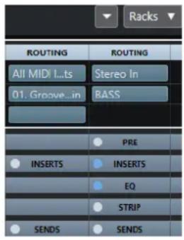 STEINBERG Cubase AI 10 - Racks de voie - 1
