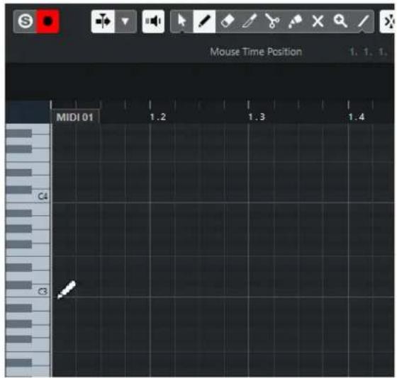 STEINBERG Cubase AI 10 - Dessiner des événements de note avec l'outil Crayon - 1