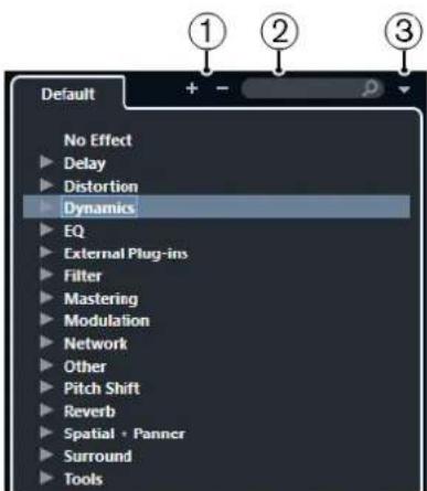 STEINBERG Cubase AI 10 - Sélecteur d'effets VST - 1