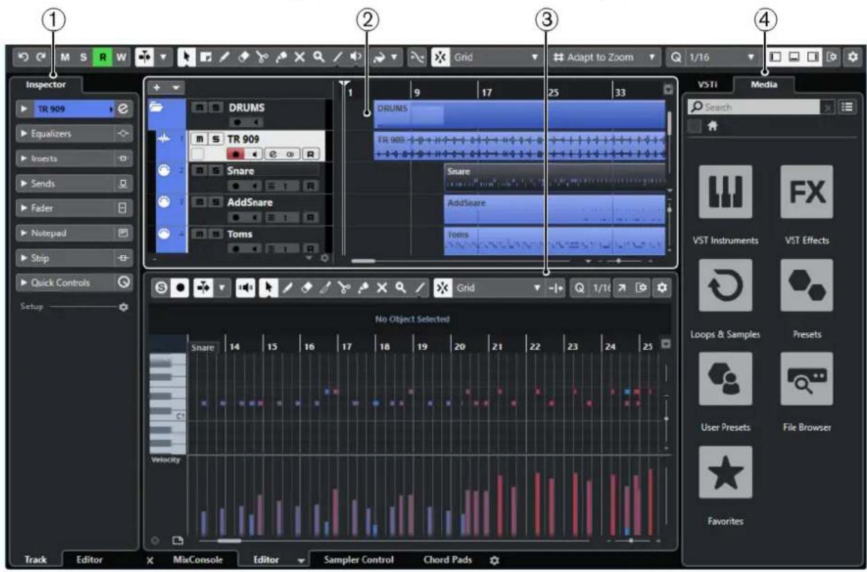 STEINBERG Cubase AI 10 - Fenêtre de projet - 1