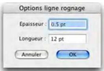 QUARK Print Collection - BOÎTE DE DIALOGUE OPTIONS DE LIGNE DE ROGNAGE - 1