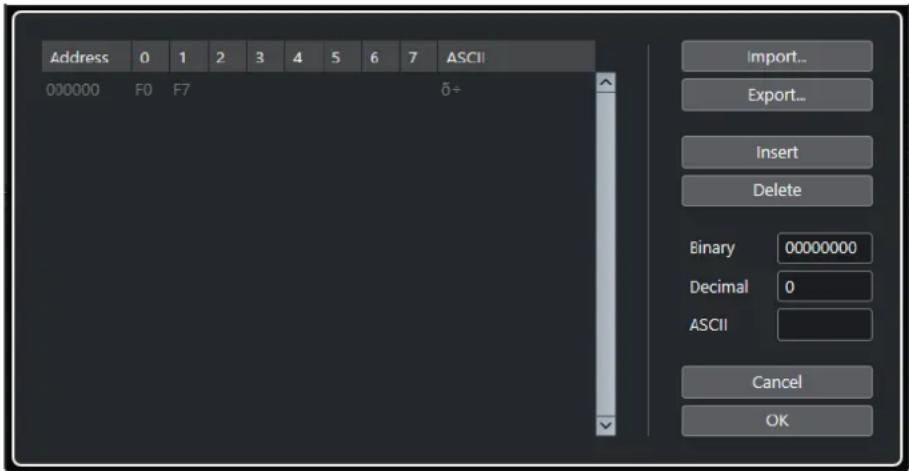STEINBERG Cubase Pro 11 - Éditeur MIDI SysEx - 1